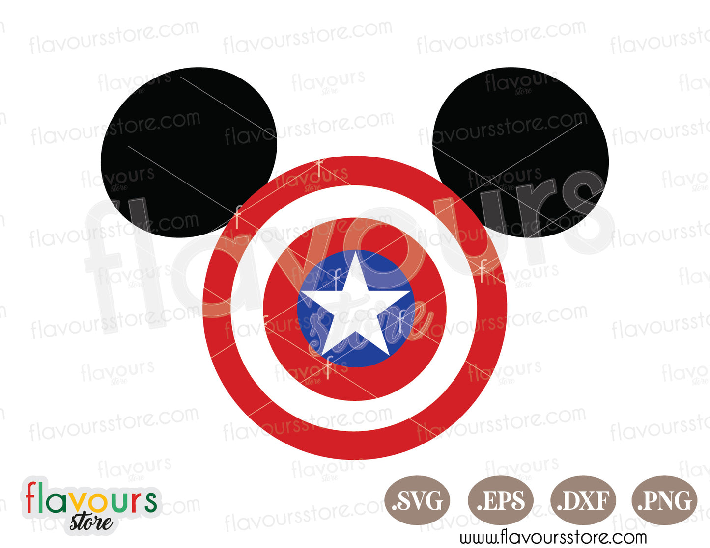 Captain America Mickey Ears SVG Cut File