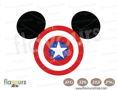 Captain America Mickey Ears SVG Cut File