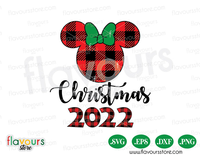 Minnie Buffalo Plaid Christmas SVG Vector