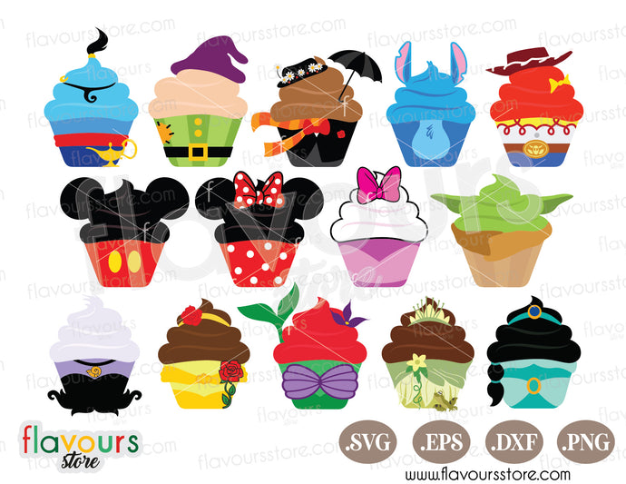 Disney Cupcakes - 14 Designs Bundle - SVG Cut File