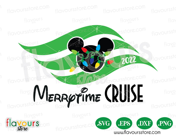 Merrytime Cruise Mickey Christmas Lights SVG Vector