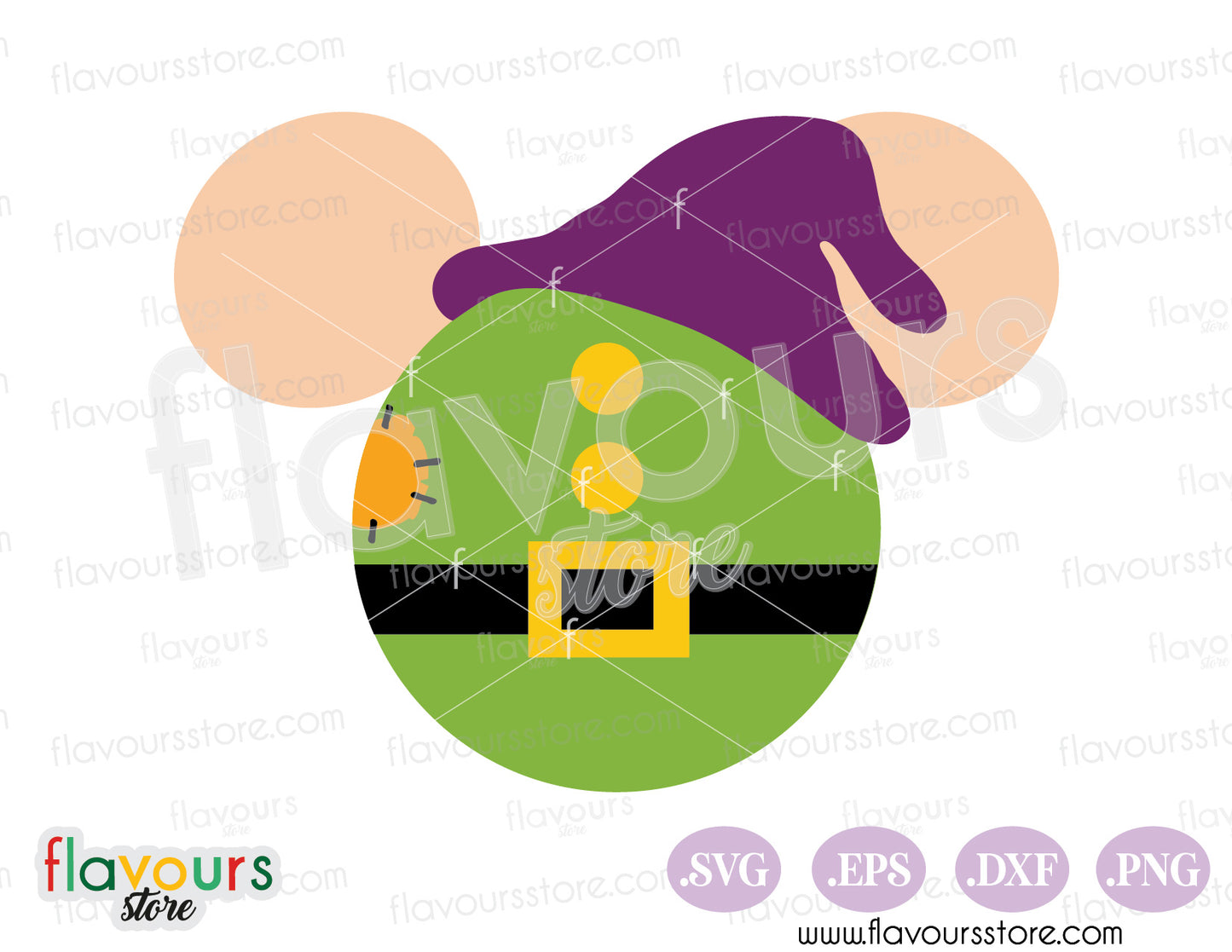 Dopey Mickey Head Ears SVG