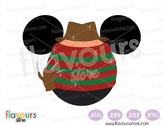 Freddy Krueger Mickey Ears SVG