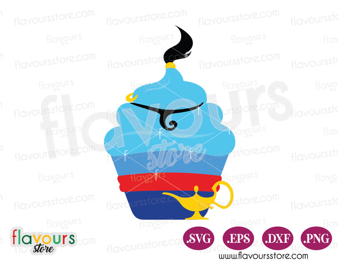 Aladdin’s Blue Genie Cupcake, Disney Cupcakes SVG Cut Files