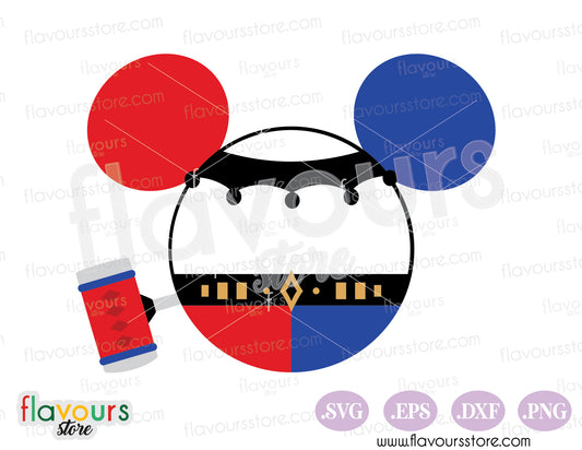 Harley Quinn Mouse Minnie Ears SVG