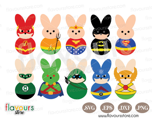 Justice League Peeps Bundle, Easter Peeps SVG Cut Files