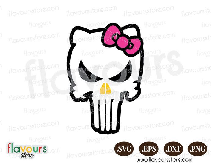 Punisher Skull Hello Kitty SVG