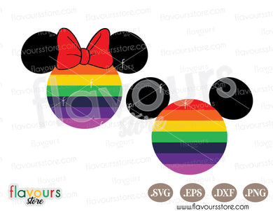 Minnie Mickey Rainbow Ears SVG PNG