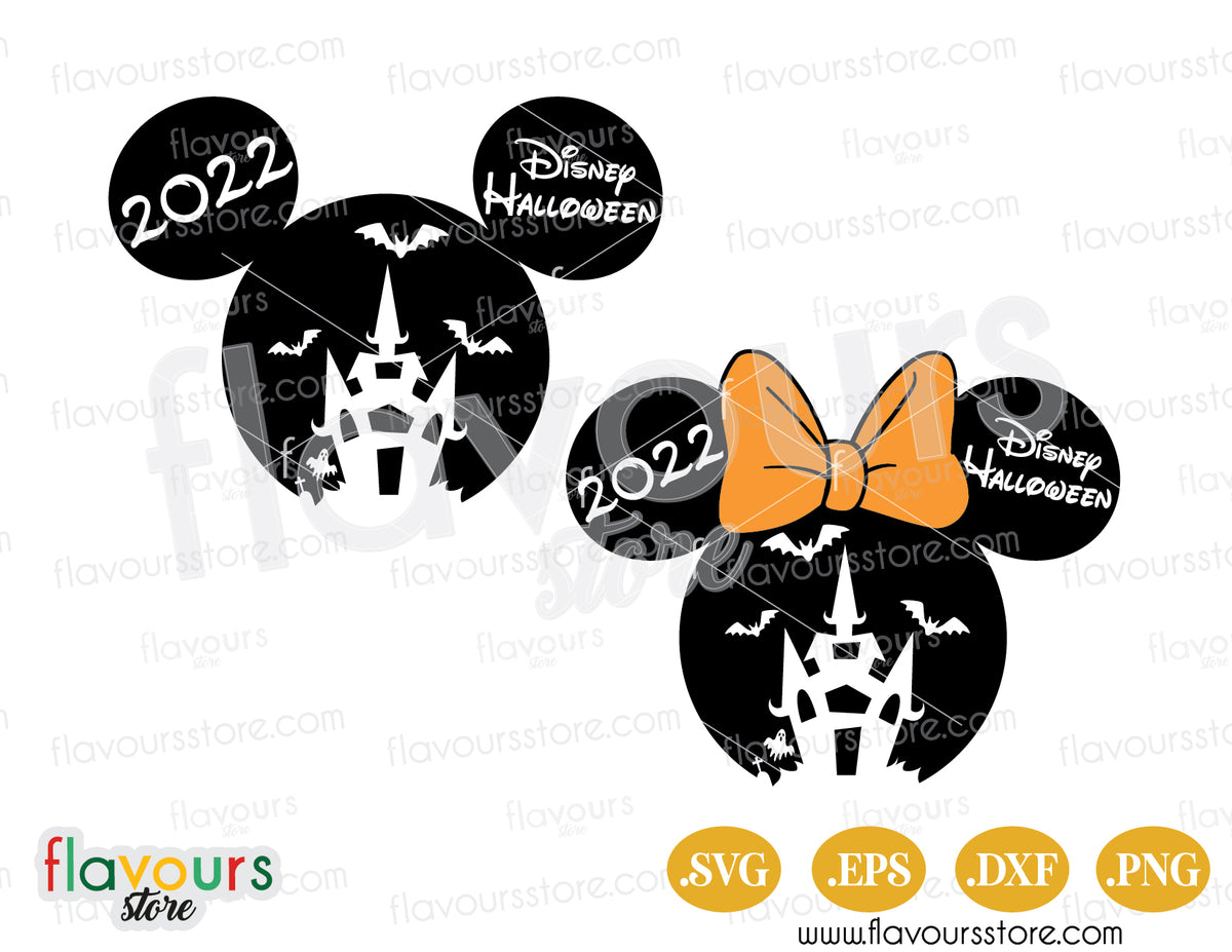 Mickey and Minnie Halloween Castle Ears SVG Cut File – FlavoursStore