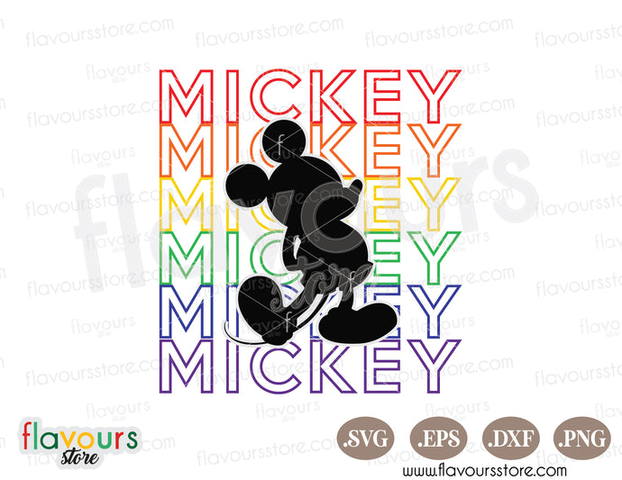 Mickey Mouse Silhouette Rainbow Pride SVG