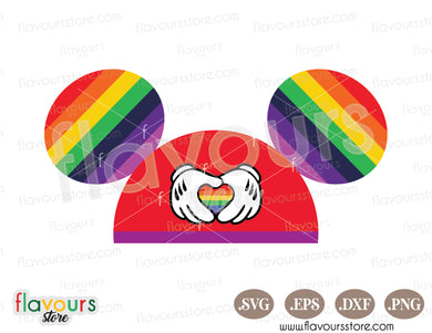 Mickey Ears Hat Rainbow Pride SVG 