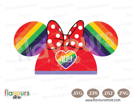 Minnie Ally Pride Rainbow SVG PNG