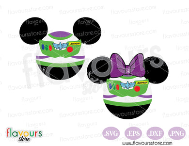 Minnie and Mickey Buzz Ears SVG