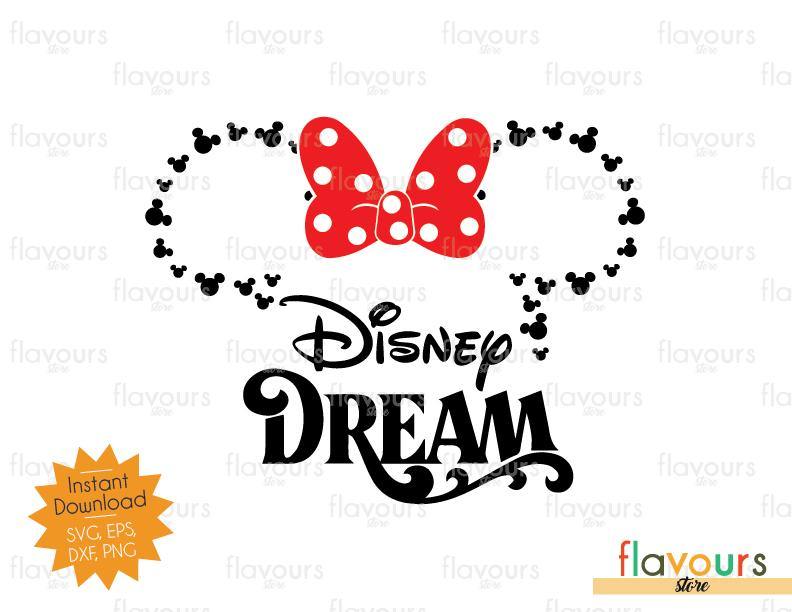 Minnie Heads Outline Disney Dream - Disney Cruise - SVG Cut File ...