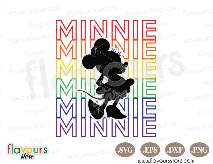 Minnie Mouse Silhouette Rainbow SVG PNG
