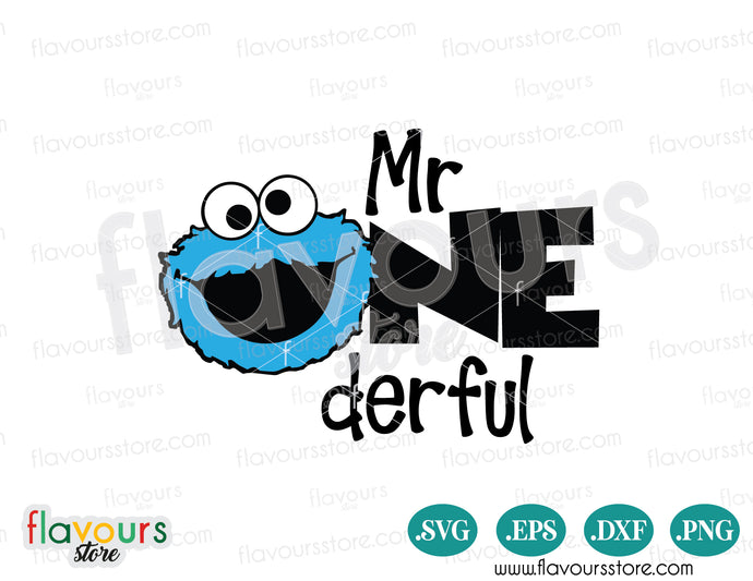 Mr Onederful Cookie Monster Birthday SVG
