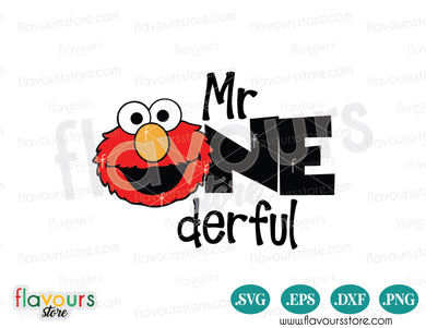 Mr Onederful, Elmo, Sesame Street Birthday, Instant Download SVG FILES