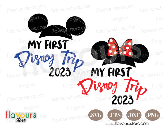 My First Trip to Disney 2023 SVG, Mickey and Minnie Ears SVG Cut Files