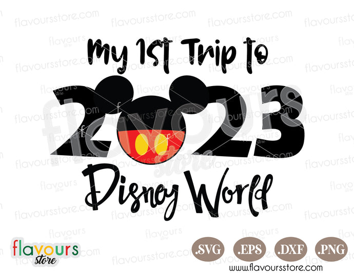 My First Trip to Disney World 2023 SVG, Mickey Ears SVG Cut Files