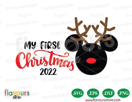 First Christmas Mickey Reindeer SVG Vector