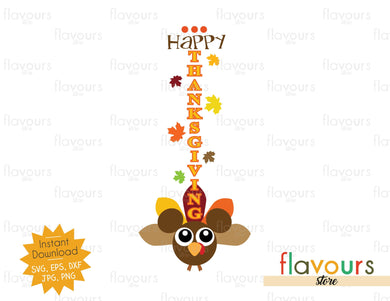 Happy Thanksgiving - Tall Vertical Front Porch Sign - SVG Files - FlavoursStore