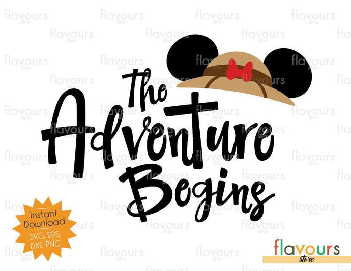 The Adventure Begins Safari Hat Minnie Ears - SVG Cut File - FlavoursStore