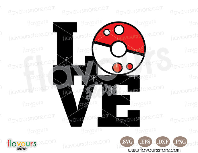 Pokemon Love, Pokeball SVG Cut File