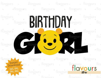 Birthday Girl - Winnie The Pooh - Cuttable Design Files - FlavoursStore
