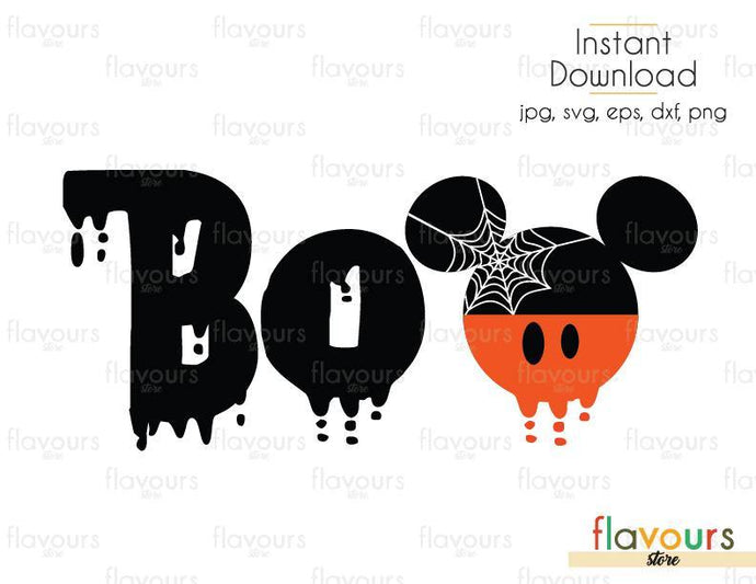Mickey BOO Ears Halloween - Cuttable Design Files (Svg, Eps, Dxf, Png, Jpg) For Silhouette and Cricut - FlavoursStore