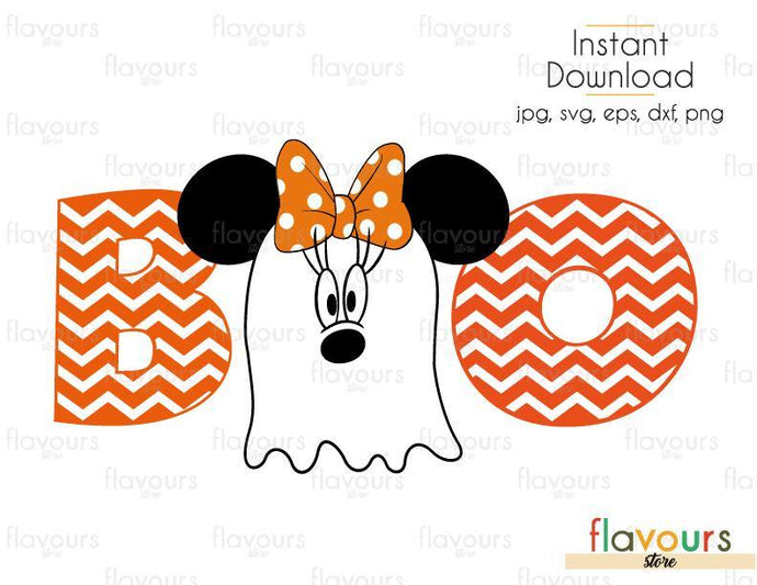 Boo Minnie Ghost - SVG Cut File - FlavoursStore