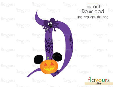Disney D Halloween - Cuttable Design Files (Svg, Eps, Dxf, Png, Jpg) For Silhouette and Cricut - FlavoursStore