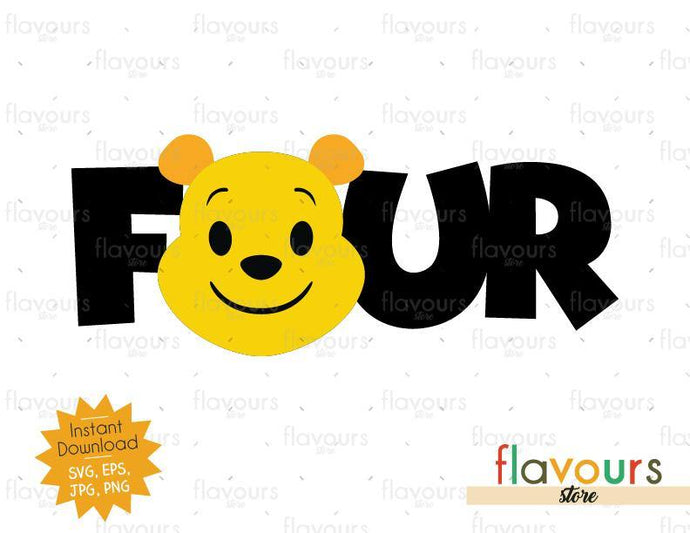 Four - Winnie The Pooh - Cuttable Design Files - FlavoursStore