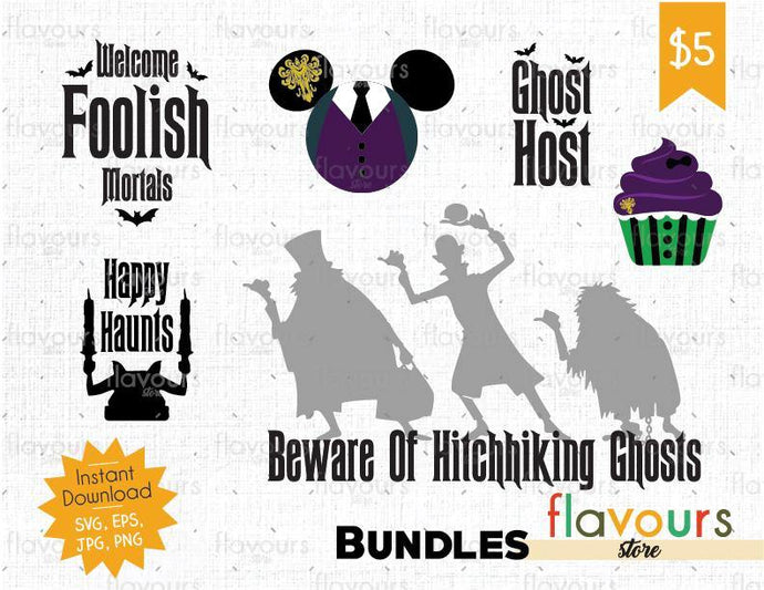 Haunted Mansion Bundle - Cuttable Design Files (SVG, EPS, JPG, PNG) For Silhouette and Cricut - FlavoursStore