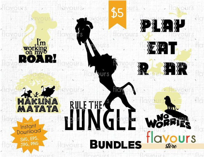 Lion King Bundle - Cuttable Design Files (SVG, EPS, JPG, PNG) For Silhouette and Cricut - FlavoursStore