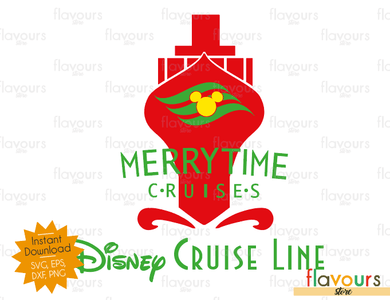 MerryTime Cruise Red - Disney Christmas - SVG Cut File - FlavoursStore