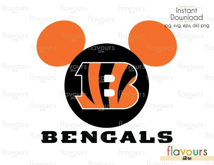 Mickey Bengals - Cuttable Design Files (Svg, Eps, Dxf, Png, Jpg) For Silhouette and Cricut - FlavoursStore