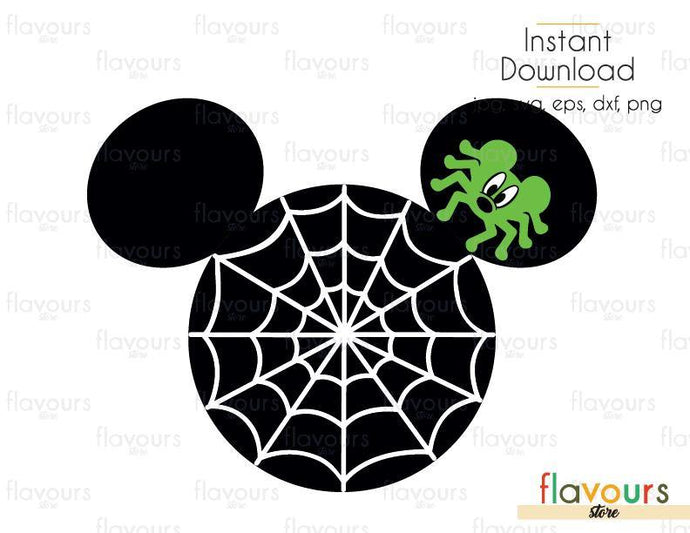 Mickey Ears Spider - Cuttable Design Files (Svg, Eps, Dxf, Png, Jpg) For Silhouette and Cricut - FlavoursStore