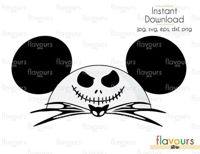 Mickey Jack Skellington - Cuttable Design Files (Svg, Eps, Dxf, Png, Jpg) For Silhouette and Cricut - FlavoursStore