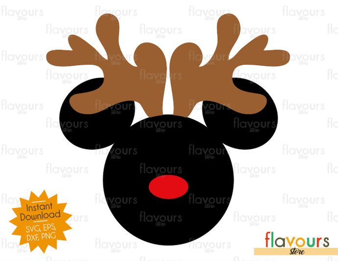Mickey Mouse Reindeer - SVG Cut File - FlavoursStore