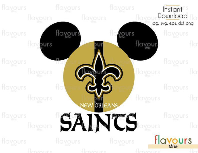 Mickey New Orleans Saints - Cuttable Design Files (Svg, Eps, Dxf, Png, Jpg) For Silhouette and Cricut - FlavoursStore
