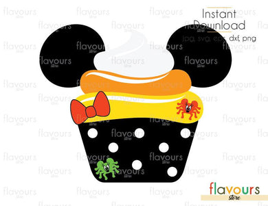 Minnie Cupcake Candy Corn - Disney Halloween - Cuttable Design Files (Svg, Eps, Dxf, Png, Jpg) For Silhouette and Cricut - FlavoursStore
