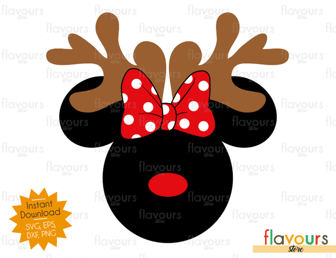 Minnie Mouse Reindeer - Disney - SVG Cut File - FlavoursStore
