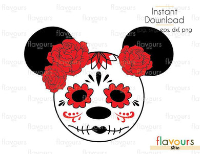Minnie Sugar Skull - Cuttable Design Files (Svg, Eps, Dxf, Png, Jpg) For Silhouette and Cricut - FlavoursStore