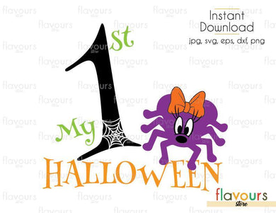 My 1st Halloween Minnie Spider - Cuttable Design Files (Svg, Eps, Dxf, Png, Jpg) For Silhouette and Cricut - FlavoursStore