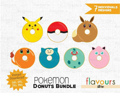 Pokemon Donuts Inspired Bundle - Instant Download - SVG Cut File - FlavoursStore