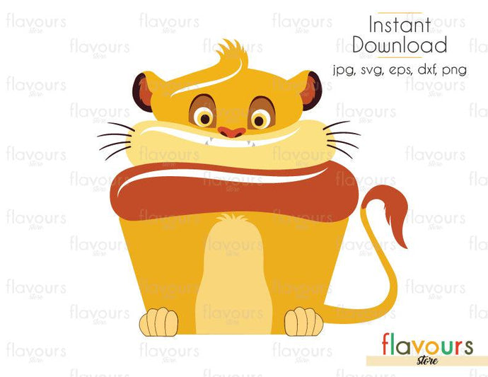 Simba Cupcake - Lion King - Cuttable Design Files (Svg, Eps, Dxf, Png, Jpg) For Silhouette and Cricut - FlavoursStore