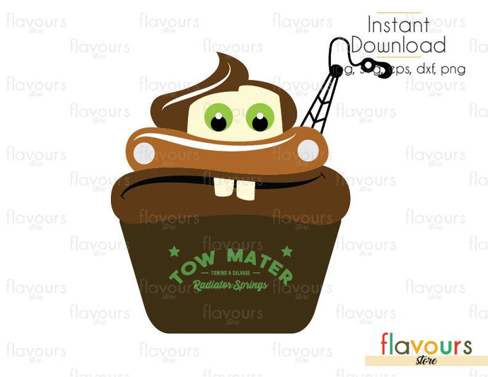 Tow Mater - Disney Cars - Cuttable Design Files (Svg, Eps, Dxf, Png, Jpg) For Silhouette and Cricut - FlavoursStore