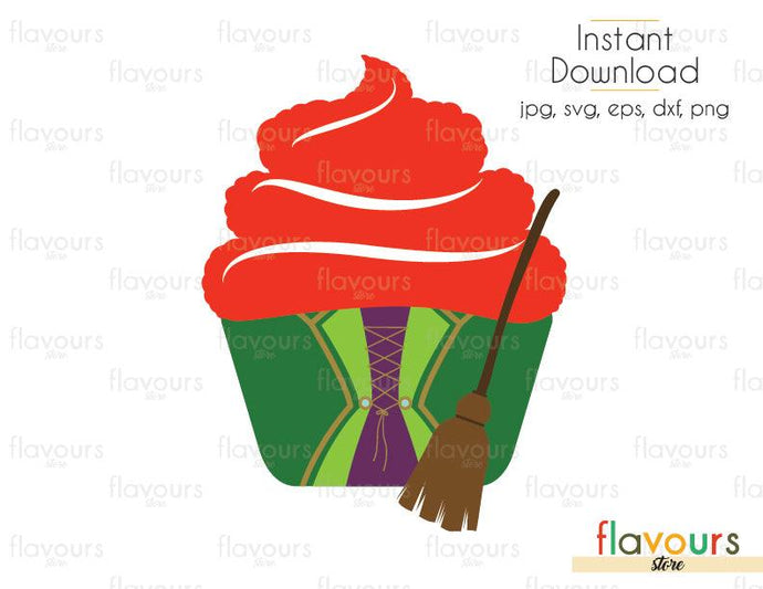 Winnie Sanderson Cupcake - Sanderson Sisters - Cuttable Design Files (Svg, Eps, Dxf, Png, Jpg) For Silhouette and Cricut - FlavoursStore