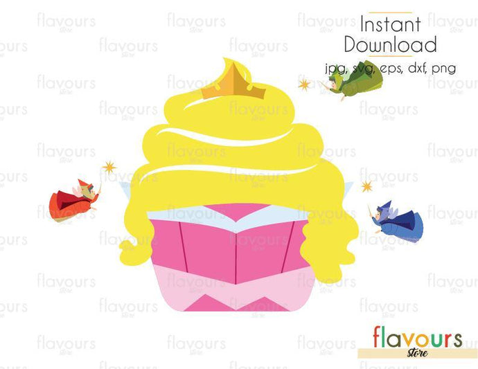 Aurora Cupcake - Sleeping Beauty - SVG Cut File - FlavoursStore