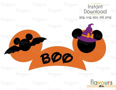 BOO Minnie Ears - Cuttable Design Files (Svg, Eps, Dxf, Png, Jpg) For Silhouette and Cricut - FlavoursStore